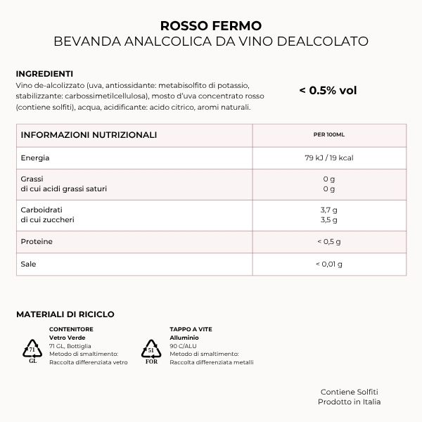 Rosso Fermo - Analcolico da vino dealcolato - immagine 2
